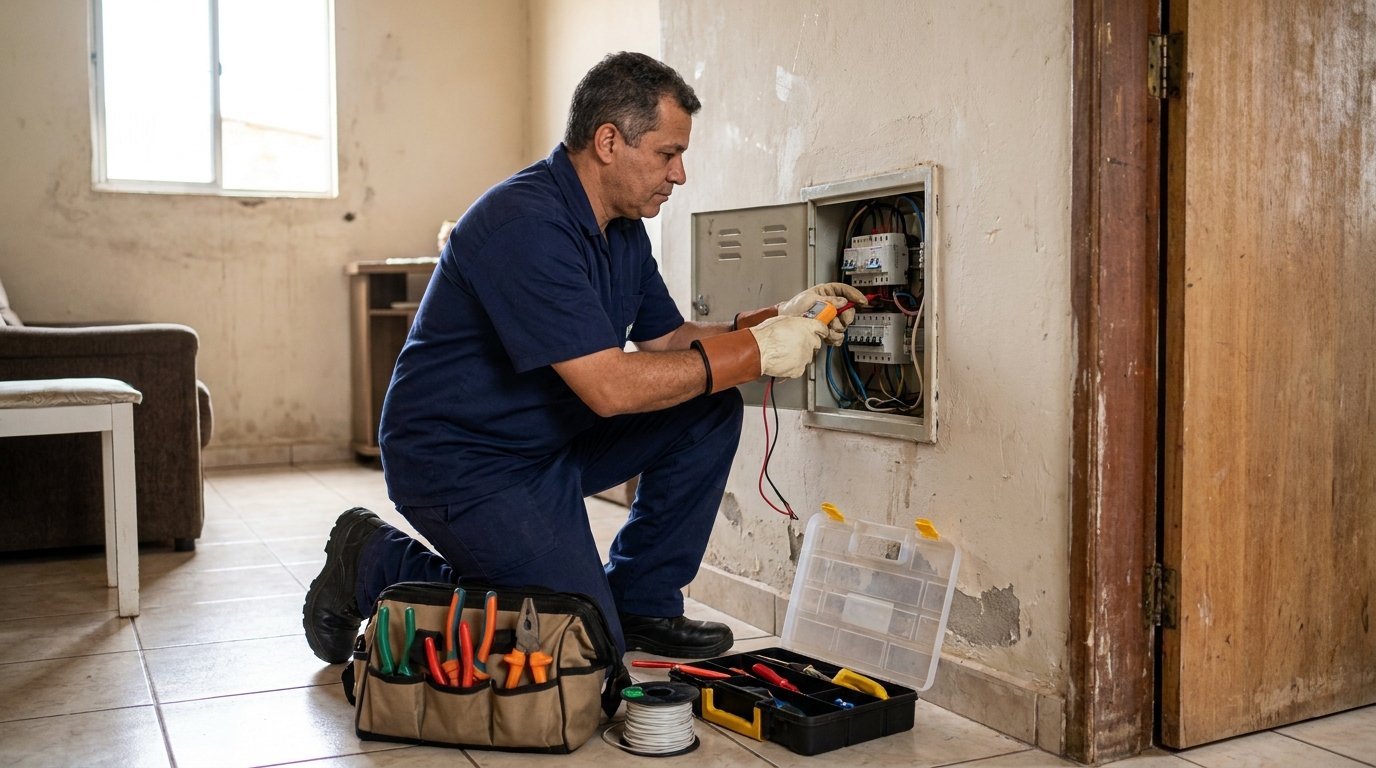 Eletricista com ferramentas em Ipatinga‑MG