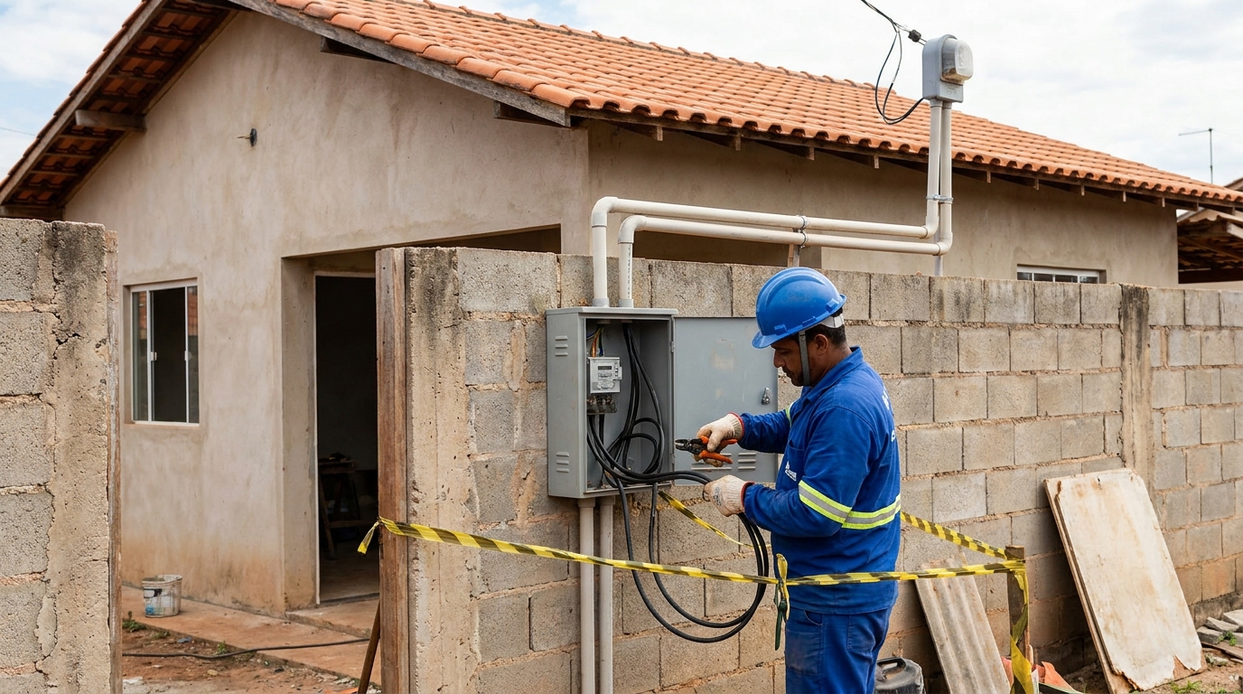 Eletricista instalando padrao de energia em Ipatinga‑MG