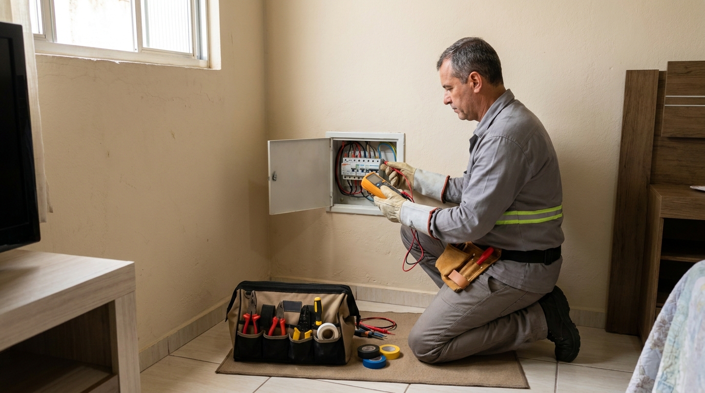 Eletricista trabalhando em Ipatinga‑MG
