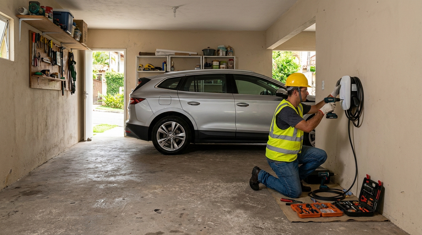 Instalacao de carregador de carro eletrico residencial em Ipatinga‑MG