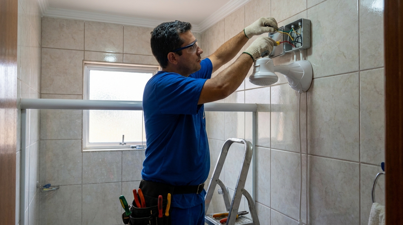 Instalacao de chuveiro eletrico profissional em Ipatinga‑MG