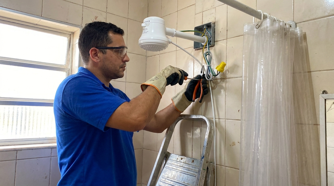 Instalacao de chuveiro eletrico residencial em Ipatinga‑MG