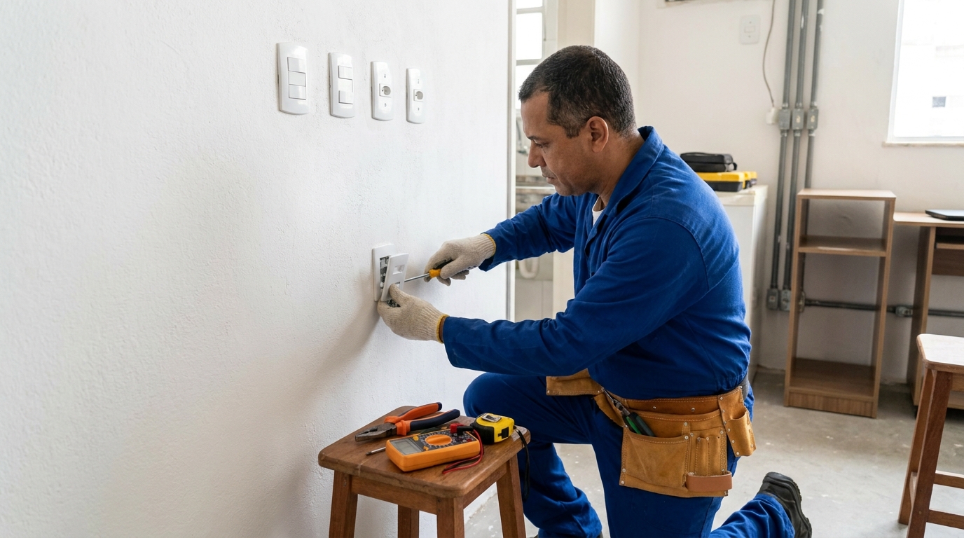 Instalacao de tomada e interruptor profissional em Ipatinga‑MG