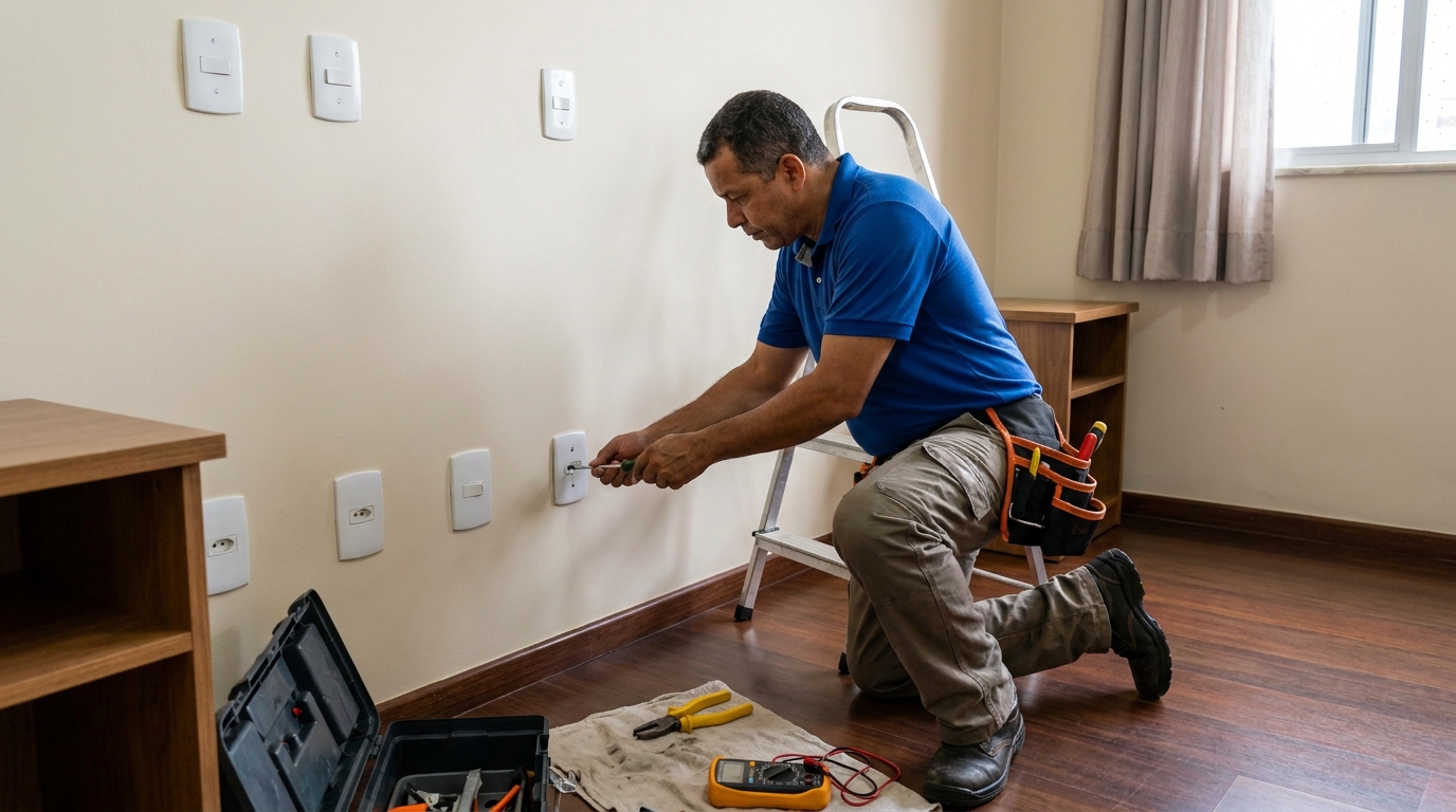 Instalacao de tomada e interruptor residencial em Ipatinga‑MG