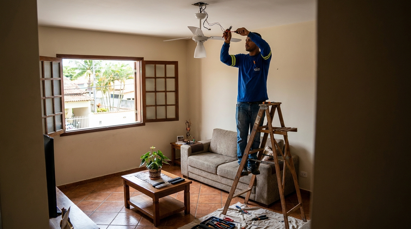 Instalacao de ventilador de teto profissional em Ipatinga‑MG