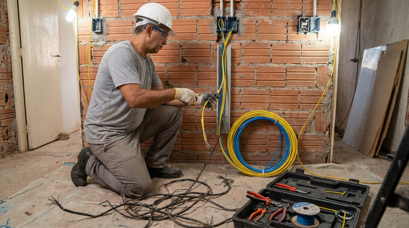 Troca de fiacao eletrica residencial em Ipatinga‑MG